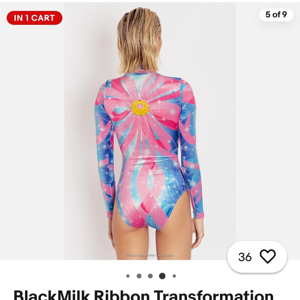 Sailor Moon Blackmilk Pink and Blue Swirl Bodysuit - Picture 3 of 6